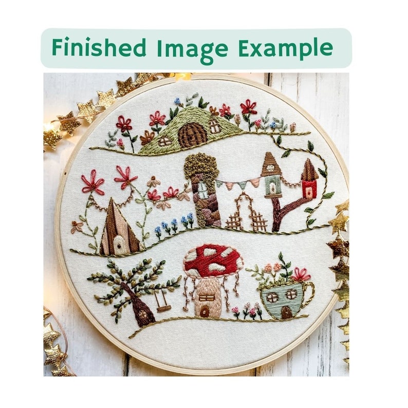 The Enchanted Village PDF Pattern Instant Download Hand Embroidery Pattern With Instructions image 2