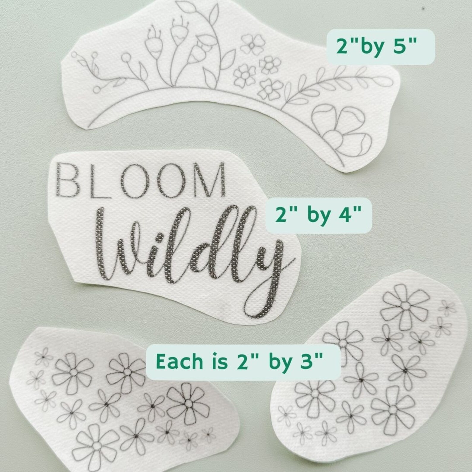 Embroid Effect Sticker Bloom Wildly Floral Stick and Stitch Pack- Embroidery Stickers- Modern ...