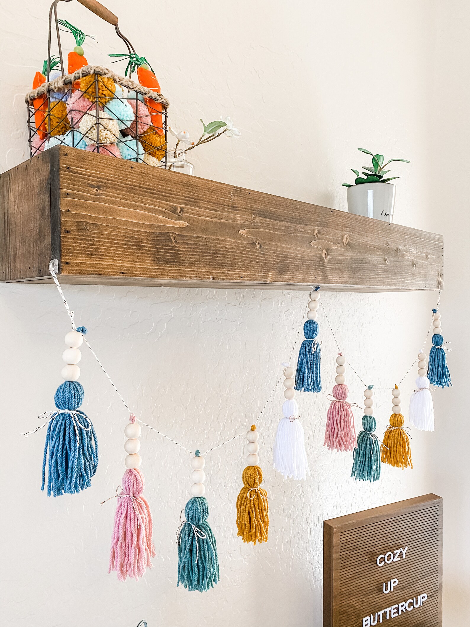 Boho abalorios tassel garland rubor blanco oro jade y azul | Etsy