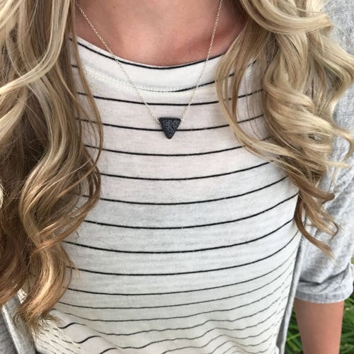 Triangle Lava Bead Essential Oil Diffuser Necklace // EO Accessories // Team Gift // Essential Oil Gifts // Lava Rock Diffuser