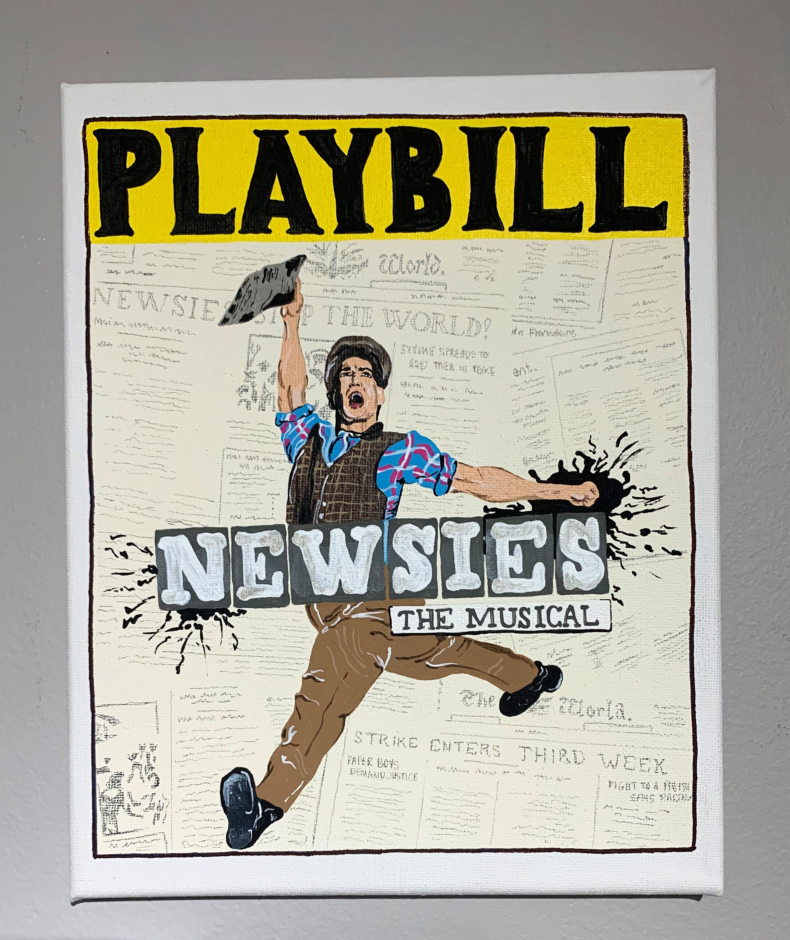 Newsies Playbill Painting Etsy Uk