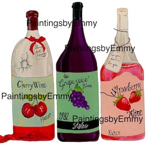 Wine bottles art *DIGITAL PRINT*