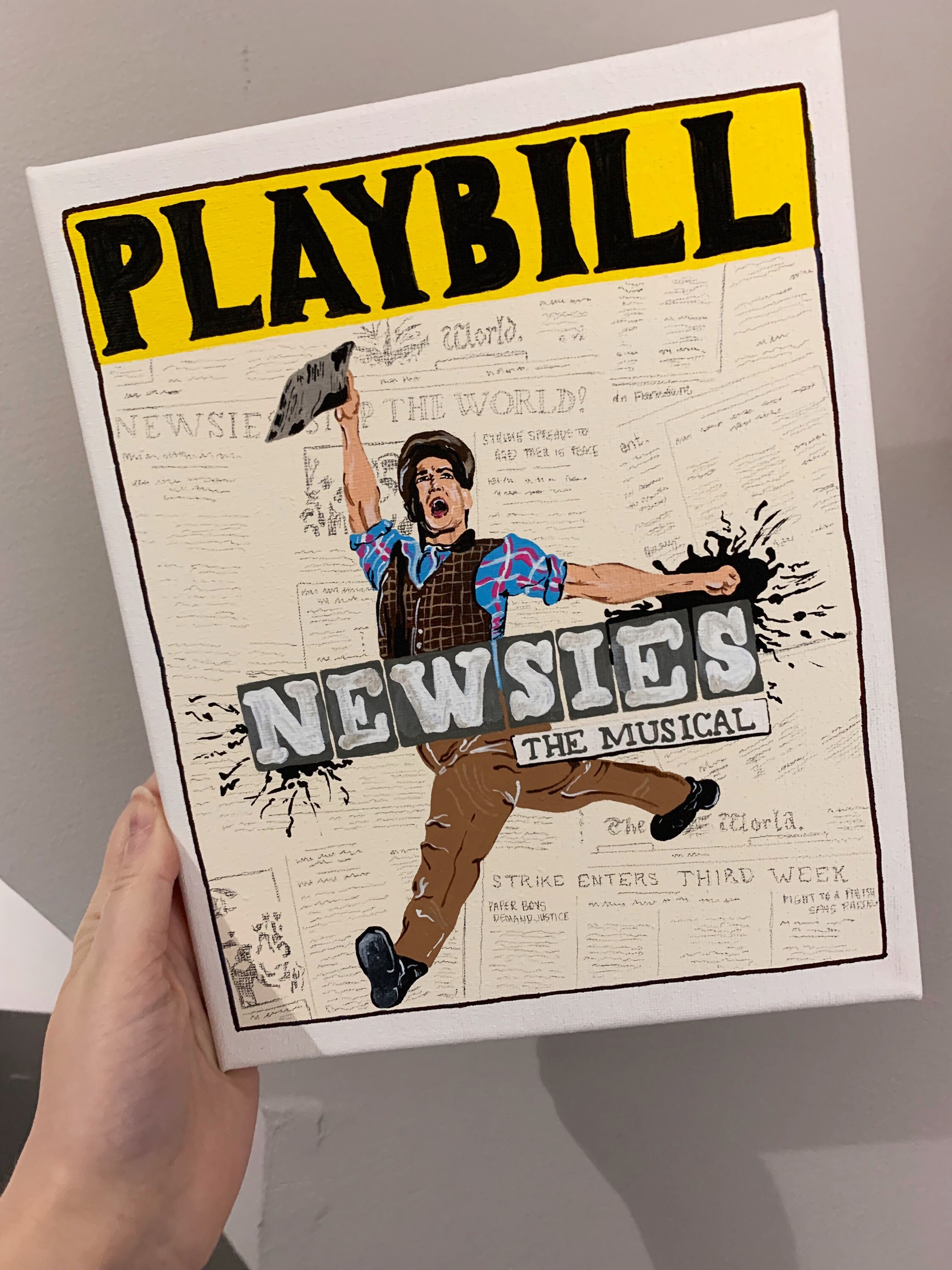 Newsies Playbill Painting Etsy Ireland