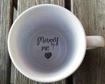 Marry me Coffee Mug, bride mug, Father, Bottom mug, hidden message, secret message, Funny, Cool, Coffe cup, surprize