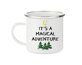 Its A Magical Adventure, Lets Camping, Adventure Is Calling, Camping Mug, Friendship Mug, Travel Mug, Mugs, Campfire Mug, Enamel Cup