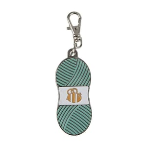 Chunky Thread Enamel Happy Charm by Lori Holt of Bee in my Bonnet; Color: Sea Glass; Approx. 2 cm x 5 cm zipper pull