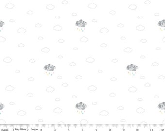 Cloud Cover by Kristy Lea of Quiet Play for the Hush Hush 2 Collection by Riley Blake Designs, Rainbow Quilting Cotton