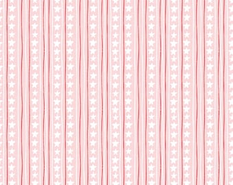 Firework Fields Stars and Stripes in Light Pink by Gracey Larson for Riley Blake Designs; Patriotic Quilting Fabric