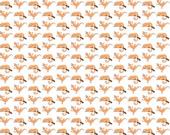 Geckos on White from Lori Whitlock&#39;s Pets Collection for Riley Blake Designs, Quality Quilting Cotton, Low Volume Fabric Print