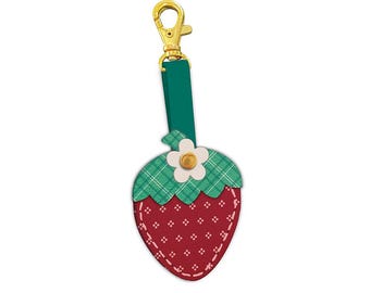 Leather Strawberry Charm by Lori Holt of Bee in my Bonnet; Approx. 2" x 4.25"