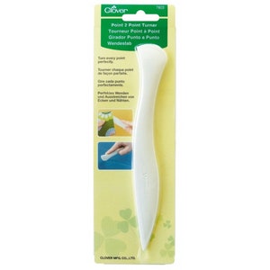 Clover 7803 Point 2 Point Turner Recommended by Lori Holt for Applique; Turning Tool for Sewing and Bag Making; Hera Marker for Quilting