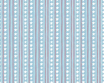 Firework Fields Stars and Stripes in Blue by Gracey Larson for Riley Blake Designs; Patriotic Quilting Fabric
