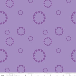 Dream - Heartfelt in Purple by Kristy Lea of Quiet Play for Riley Blake Designs, Rainbow Quilting Cotton