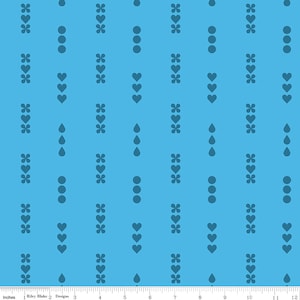Dream Lullaby - Medium Blue by Kristy Lea of Quiet Play for Riley Blake Designs, Rainbow Quilting Cotton