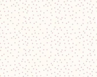Bee Backgrounds Tiny Circles in Coral by Lori Holt of Bee in my Bonnet by Riley Blake Designs, Low Volume Fabric, Quilting Cotton