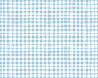 Firework Fields Gingham in Light Blue by Gracey Larson for Riley Blake Designs; Patriotic Quilting Fabric