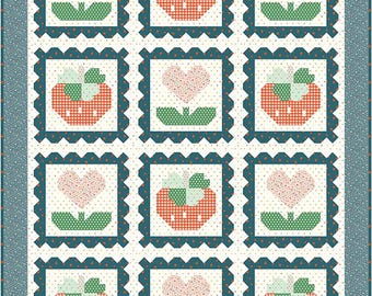 Spring Postage Quilt PAPER Pattern by Lamb Farm Designs; Traditionally Pieced; Makes a 59" x 77" Quilt