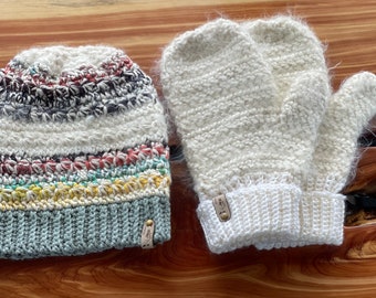 Hat and Mittens Crocheted Set