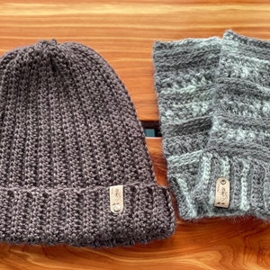 Crocheted Hat and Fingerless Glove Set