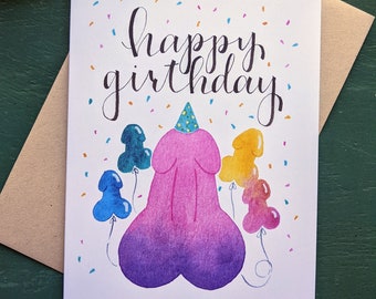 Happy Girthday PRINT// gay best friend birthday card inappropriate birthday card dirty funny card best friend card birthday card