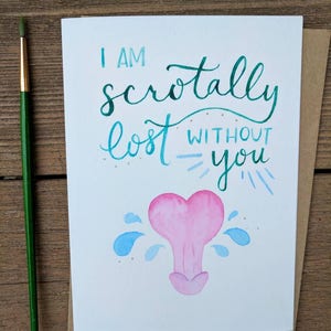 Scrotally Lost / / gay beste vriend vuile verjaardag kaart beste vriend kaart Ongepast verjaardagskaart grappige vrijgezellenfeest cadeau