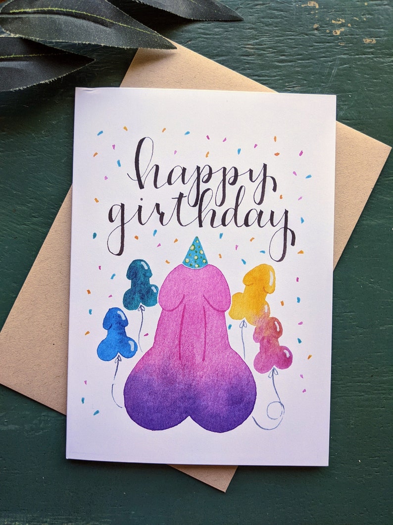 Happy Girthday PRINT// gay best friend birthday card inappropriate birthday card dirty funny card best friend card birthday card image 1