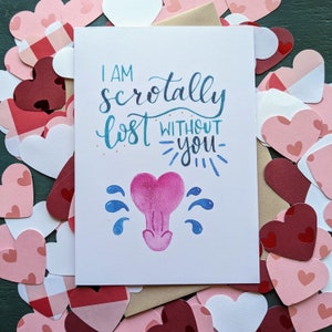 Scrotally Lost PRINT//valentijn homo beste vriend vuile verjaardag kaart beste vriend kaart ongepaste verjaardagskaart grappige vrijgezellenfeest