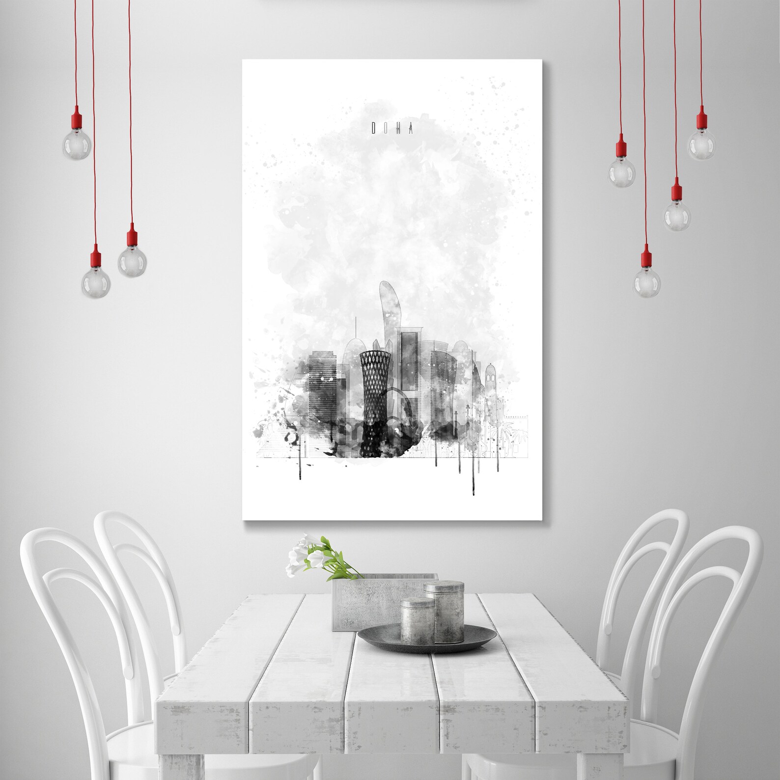 Doha Watercolor Painting Qatar Home Decor Wall Art Doha Etsy