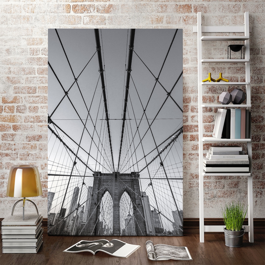 Brooklyn Bridge Wall Art Print – New York City Black and White ...