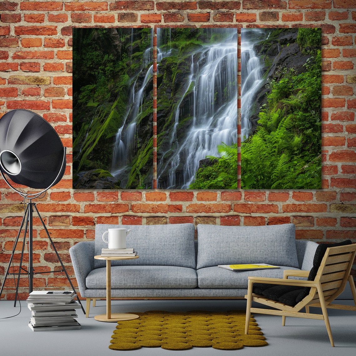Waterfall Canvas Wall Art Waterfall Paintings for Living Room - Etsy