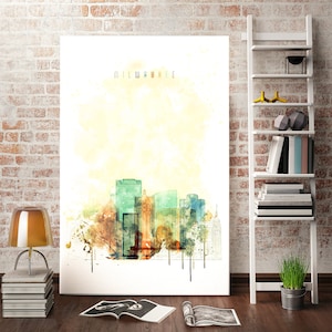 Milwaukee original art for the room, Wisconsin home goods wall art, Milwaukee watercolor print, Milwaukee modern wall art, Milwaukee artwork