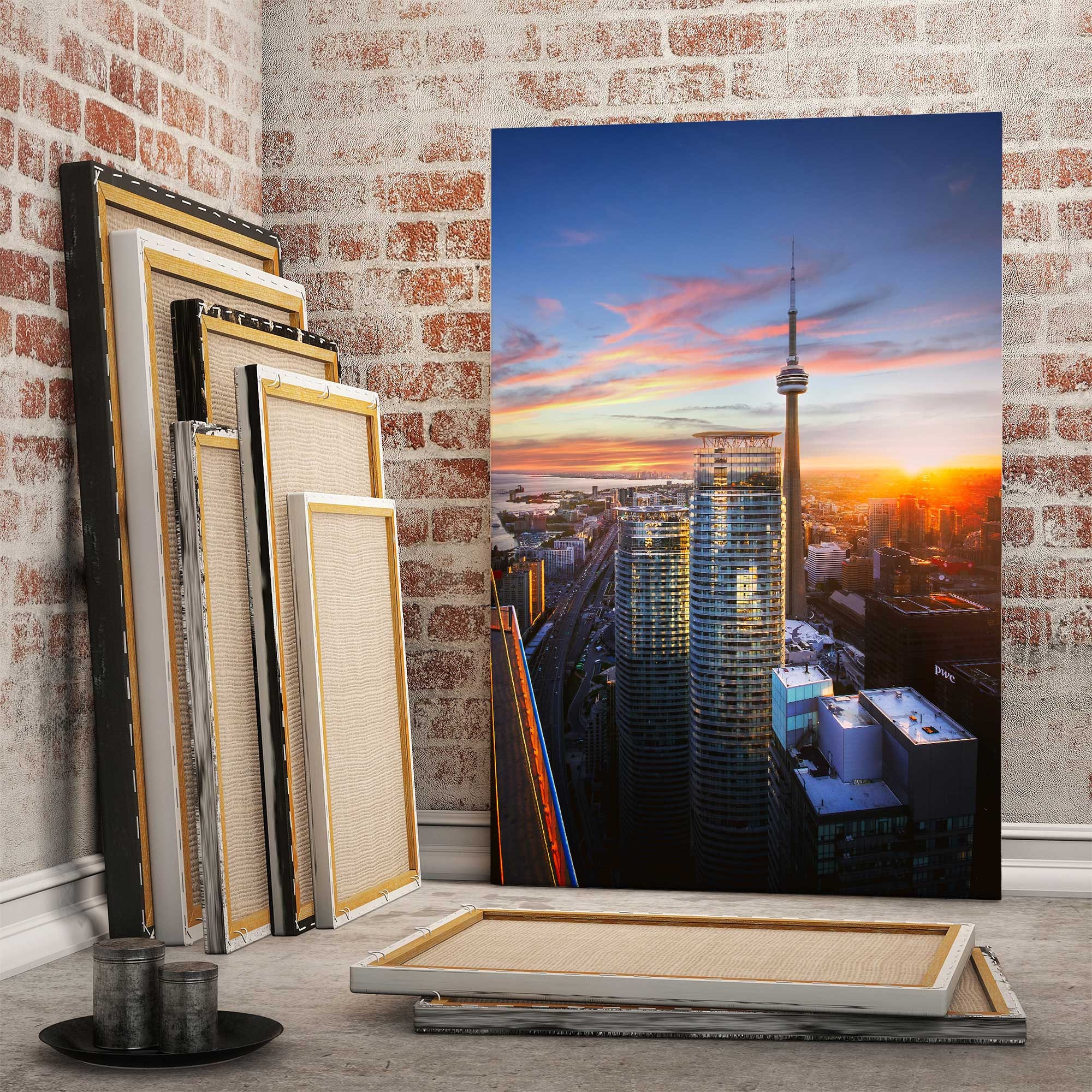 Toronto Skyline Painting Wall Decor Canada Travel Art Decor | Etsy