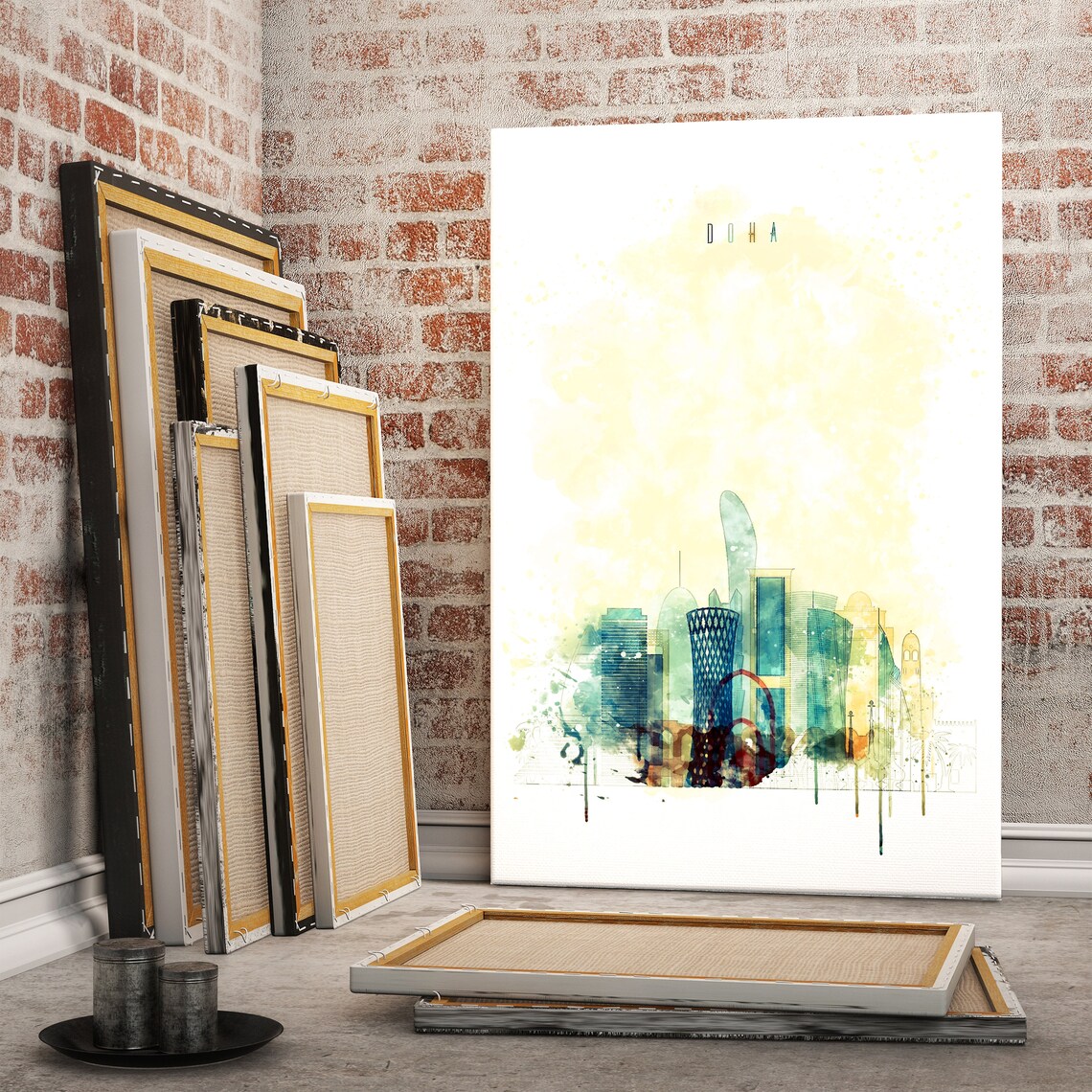 Doha Watercolor Painting Qatar Home Decor Wall Art Doha Etsy