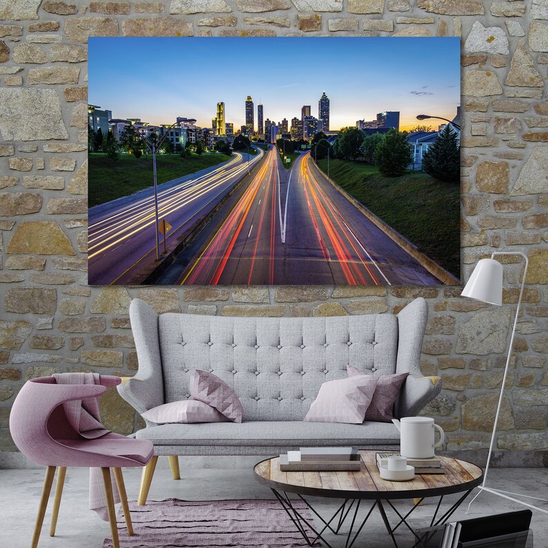 Atlanta Skyline Atlanta Wall Art Atlanta Art Atlanta Poster Etsy