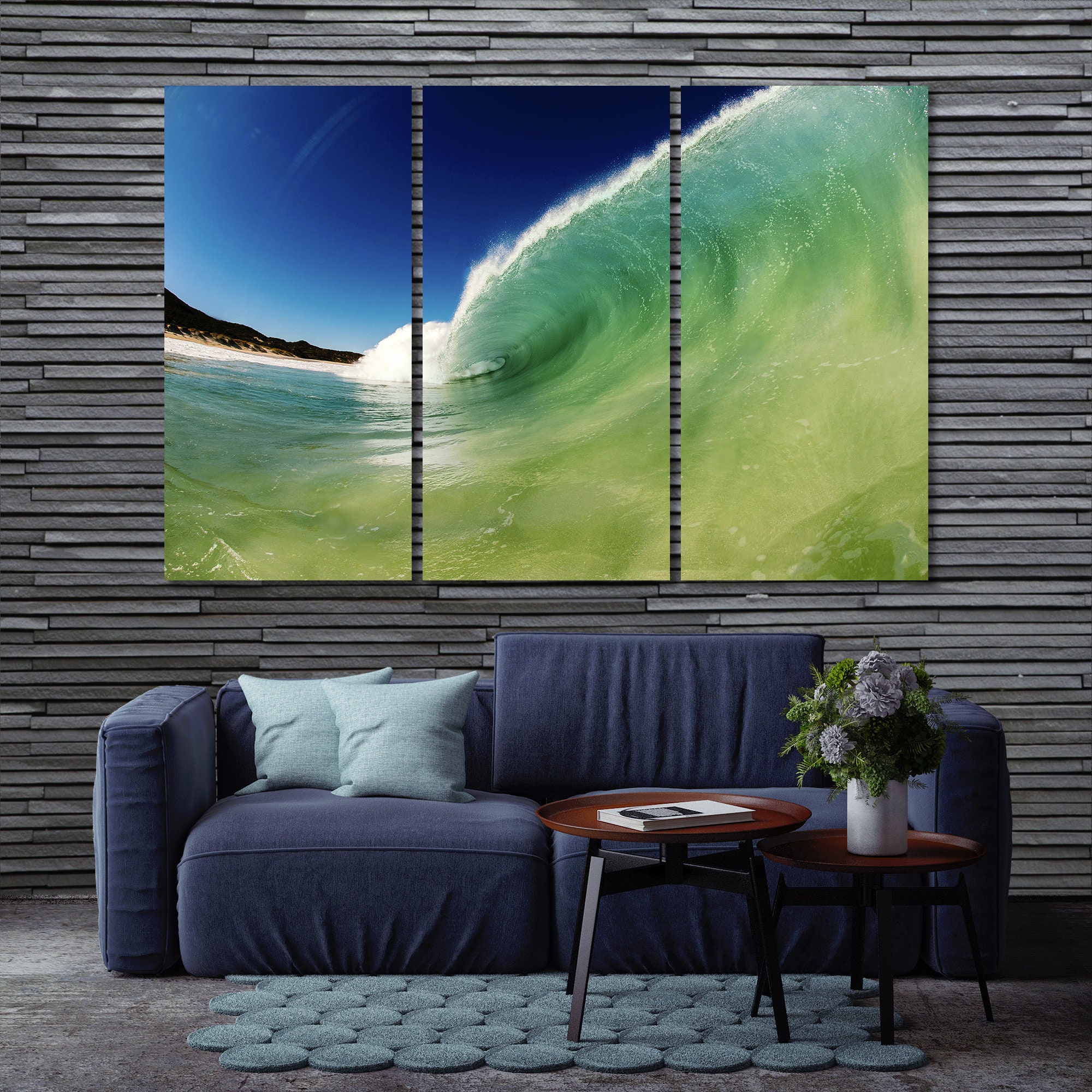 Canvas Set of Wave Surf wall decor pictures Etsy