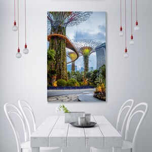 Gardens by the Bay canvas wall pictures, Singapore Sky Garden wall decor canvas, Gardens by the Bay popular art for home decor image 7