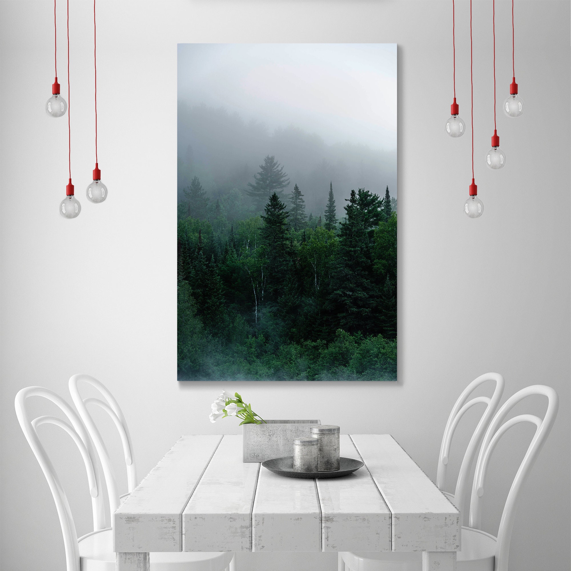 Foggy Forest Wall Art Forest Print Enchanted Forest Etsy