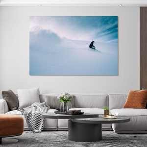 Snowboarding art for wall decor, Snowboard decor wall, Snowboard print canvas, Snowboarding art for gift, Winter sport painting on canvas