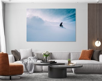 Impresión en lienzo de snowboard, decoración de pared de deportes de invierno