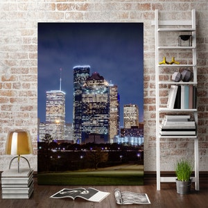 Houston wall decor canvas, Texas painting wall art, Houston cityscape print, Houston decor for home, Houston large wall art, Houston print