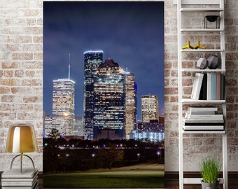 Houston wall decor canvas, Texas painting wall art, Houston cityscape print, Houston decor for home, Houston large wall art, Houston print