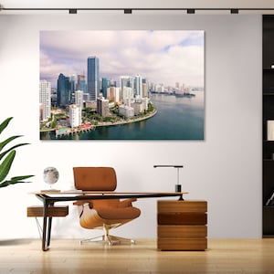 Miami modern wall decorations, Florida pictures for wall, Miami print canvas, Miami decor for home, Miami picture print on canvas