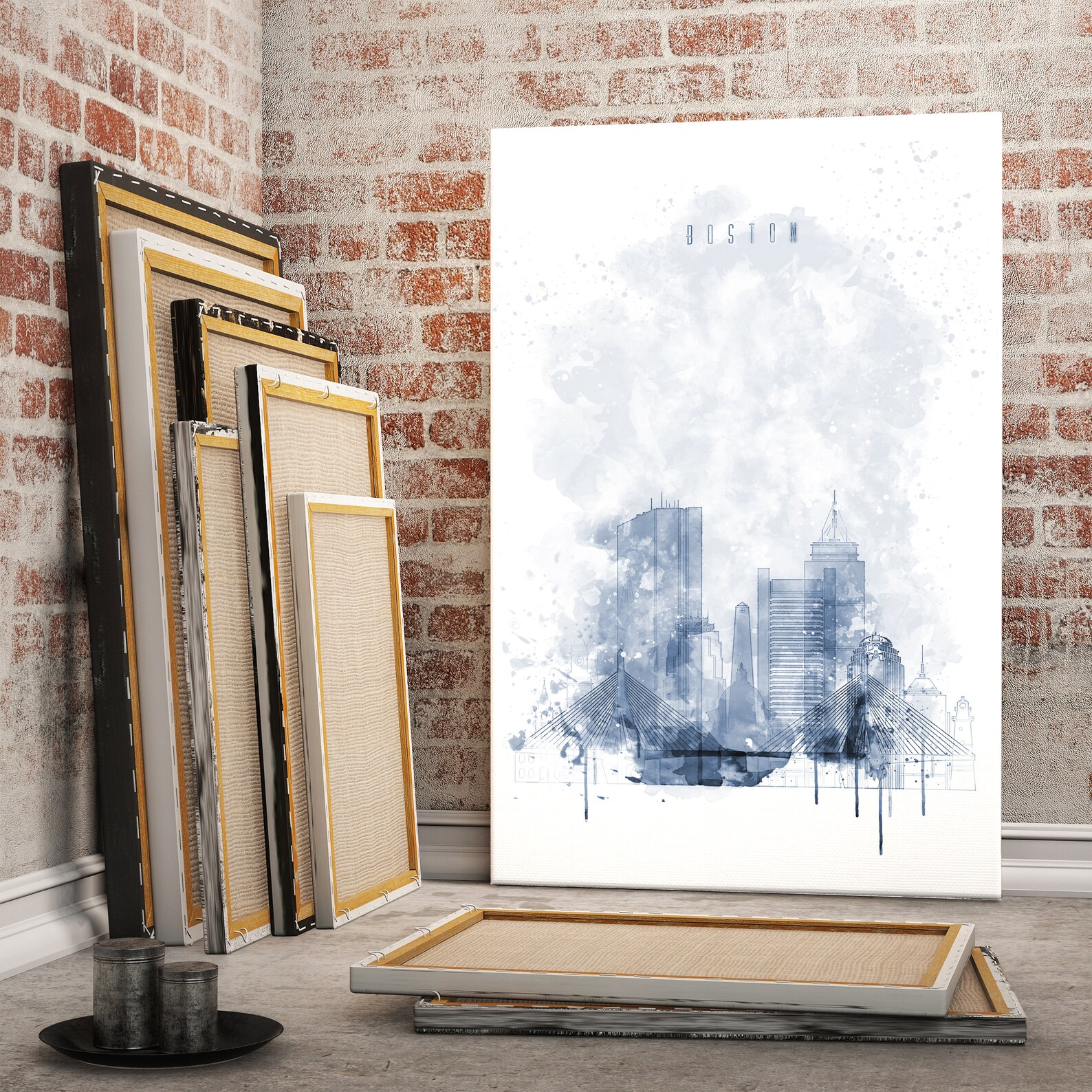 Boston Home Decor Paintings Massachusetts Colorful Wall Art - Etsy