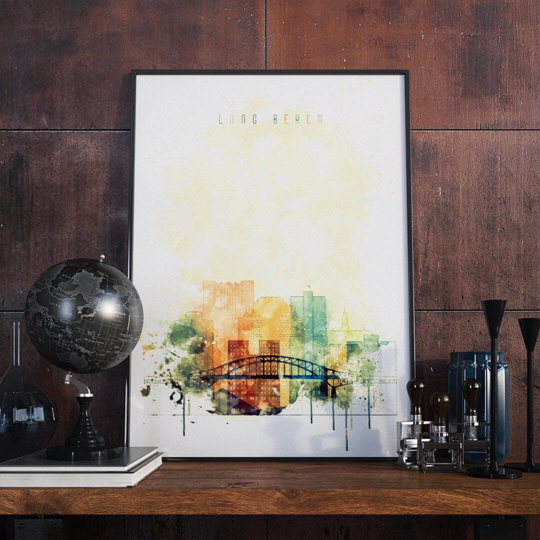 Long Beach Wall Decor, Long Beach Poster Print, Long Beach Modern ...