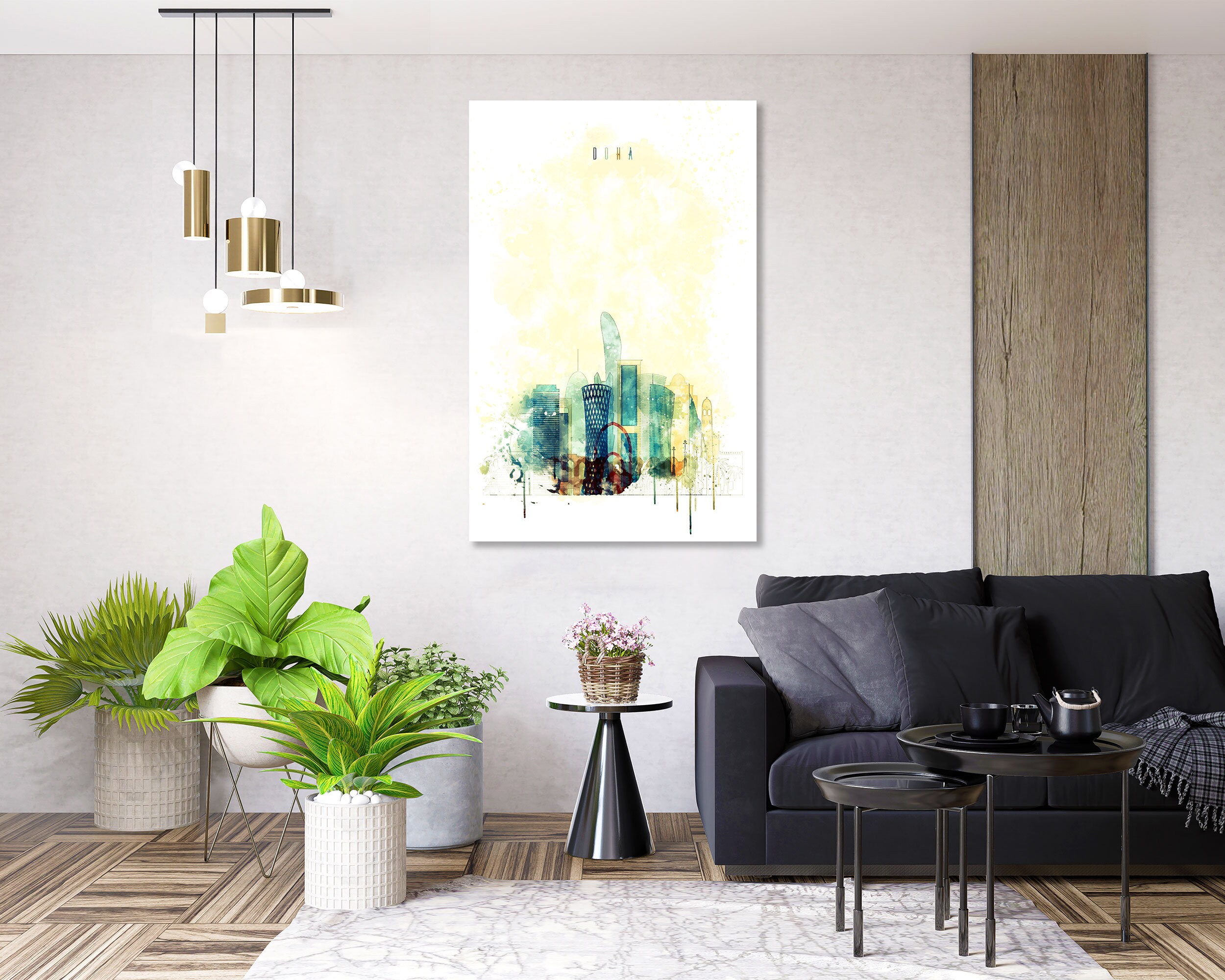 Doha Watercolor Painting Qatar Home Decor Wall Art Doha Etsy