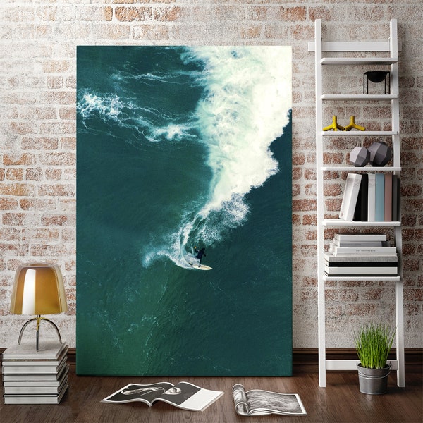 Surf-Leinwanddruck, Wanddekoration mit Wassersportmotiven, Surf-Kunst
