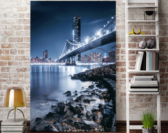 George Washington Bridge Canvas Print, Black and White NYC Wall Art