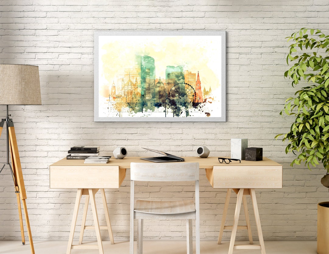 Belfast City Art, Belfast Skyline Poster, Belfast Watercolor Poster