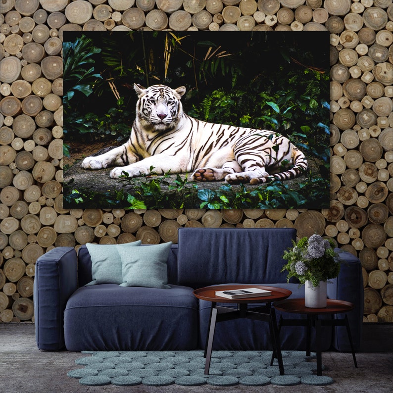 White Tiger in the Jungle home wall decor Etsy