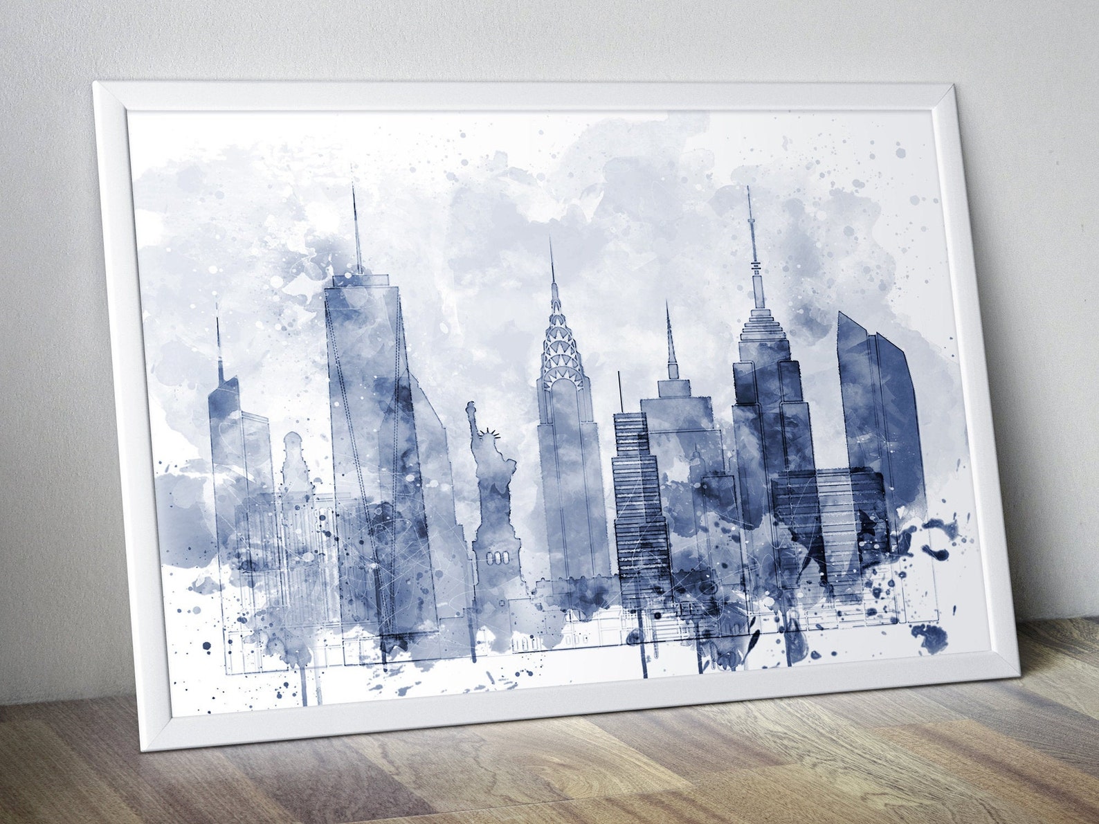 New York City Skyline Poster Print New York Artwork Poster Etsy